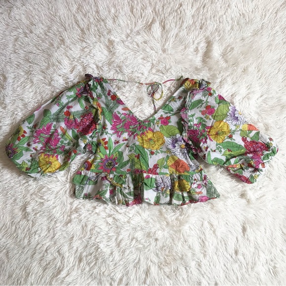 Anthropologie Tops - Anthropologie Love the Label Mitzie Floral Balloon Sleeve Blouse Size M